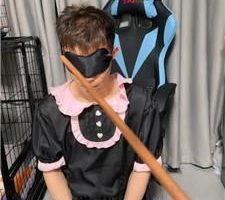 【杭州璐璐】变装奶狗戴手铐下跪虐 JS240416-8