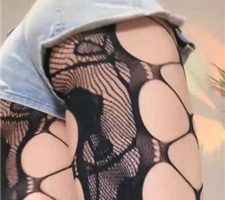 【禾未SO】裆下连续清空/皮靴高跟网袜 JS240703-29