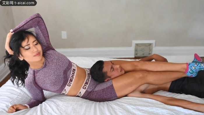 高傲亚裔女王大笑着绞杀白种贱狗！虐玩白狗就是爽！ O-210828